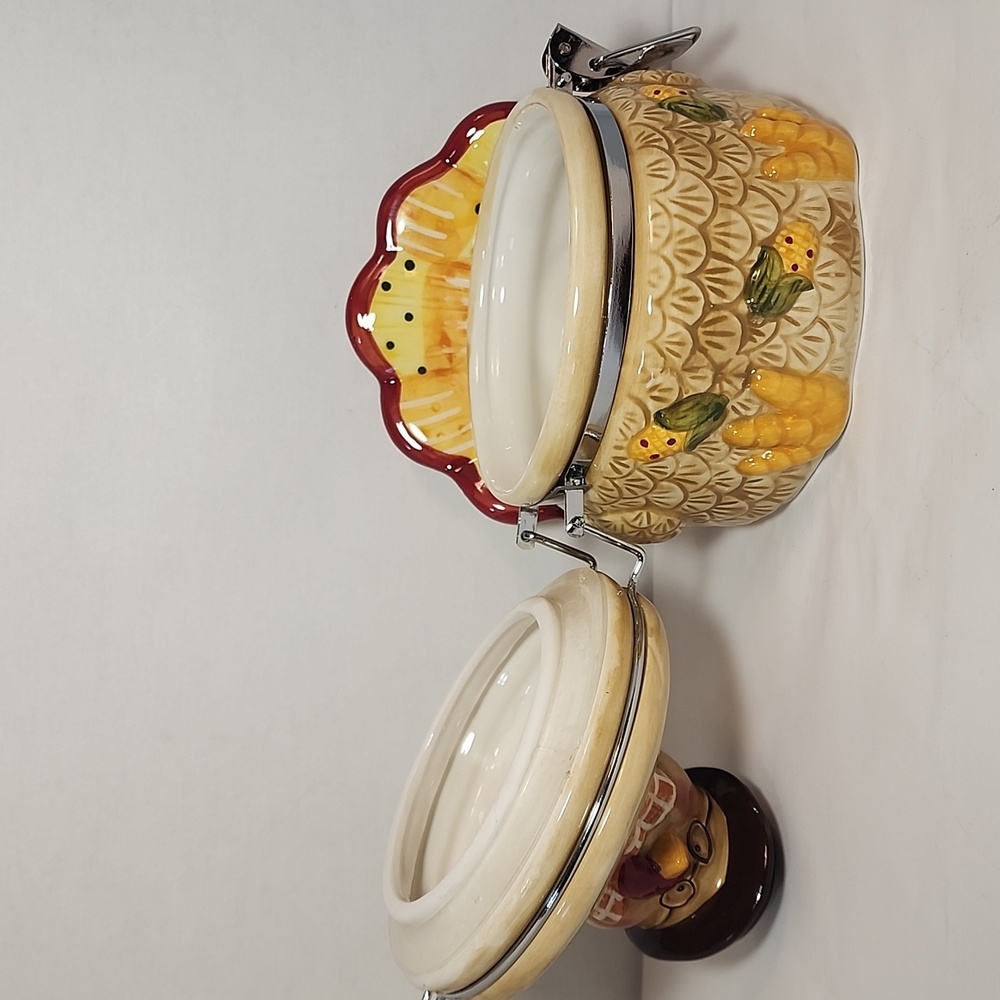 Turkey Biscuit Ceramic Cannister Jar  "Thanksgiving Theme" Home Decor Kitchen - Picture 10 of 12